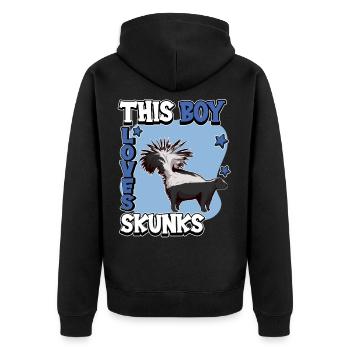 Putois This Boy Loves Skunks - Veste à capuche bio Premium Unisexe - noir - Dos - Nico (187cm)