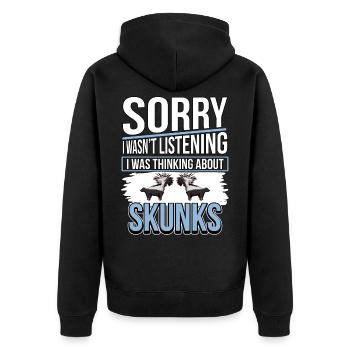 Putois I Ce que thinking About Skunks - Veste à capuche bio Premium Unisexe - noir - Dos - Nico (187cm)