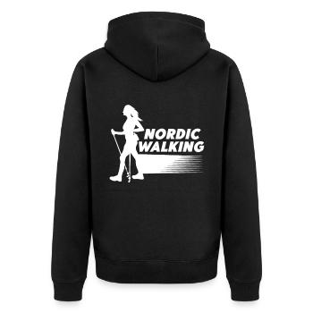Nordic Walking Endurance Poles Running Walking - Unisex Premium Organic Zip Hoodie - black - Back - Nico (187cm)