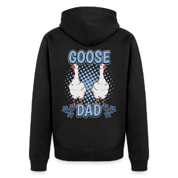Gänse Goose Dad - Unisex Premium Bio Zip Hoodie - Schwarz - Hinten - Nico (187cm)
