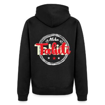 Aloha Tahiti Vacances d’été Plage ensoleillée - Veste à capuche bio Premium Unisexe - noir - Dos - Nico (187cm)