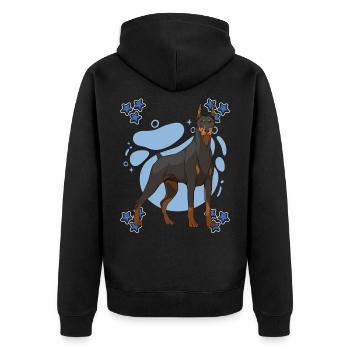 Dobermann Doberman Blue Design - Veste à capuche bio Premium Unisexe - noir - Dos - Nico (187cm)