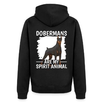Dobermann Dobermans Are My Spirit Animal - Veste à capuche bio Premium Unisexe - noir - Dos - Nico (187cm)