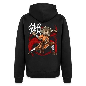 Les donjons du moine Otter - Veste à capuche bio Premium Unisexe - noir - Dos - Nico (187cm)