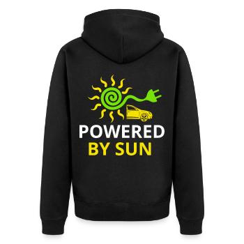 Car Solar Power Environmental Love Electric Car - Unisex Premium Organic Zip Hoodie - black - Back - Nico (187cm)
