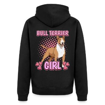 Bullterrier Bull Terrier Girl - Veste à capuche bio Premium Unisexe - noir - Dos - Nico (187cm)