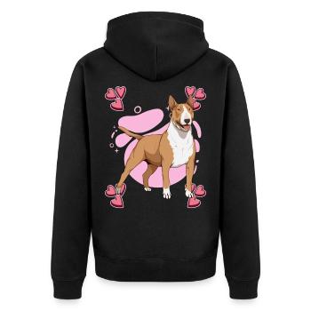 Bullterrier Bull Terrier Heart Design - Veste à capuche bio Premium Unisexe - noir - Dos - Nico (187cm)