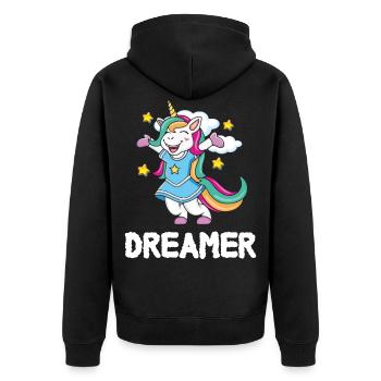 Licorne enfants rêve arc-en-ciel Unicorn - Veste à capuche bio Premium Unisexe - noir - Dos - Nico (187cm)