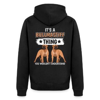 Bullmastiff It’s A Bullmastiff Thing - Veste à capuche bio Premium Unisexe - noir - Dos - Nico (187cm)