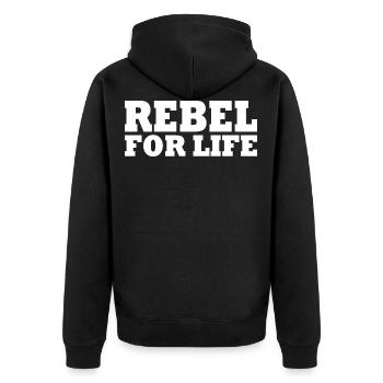 Rebel for life - Veste à capuche bio Premium Unisexe - noir - Dos - Nico (187cm)