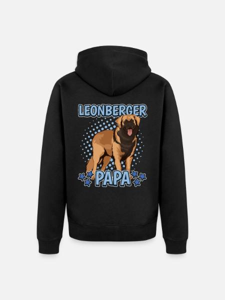 Leonberger Papa - Unisex Premium Bio Zip Hoodie - Schwarz