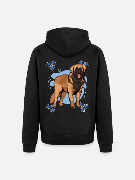 Leonberger Blue Design - Unisex Premium Organic Zip Hoodie - black
