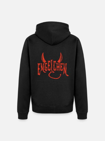 Engelchen Teufel Engel Teufelchen Hörner - Unisex Premium Bio Zip Hoodie - Schwarz