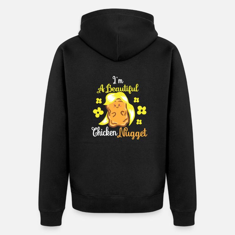Chicken Nugget Nuggets Poulet Mignon - Veste à capuche bio Premium Unisexe - noir