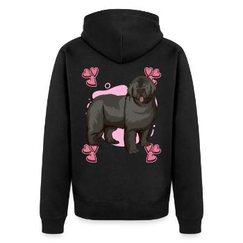 Terre-Neuve Newfoundland Heart Design - Veste à capuche bio Premium Unisexe - noir - Dos - Nico (187cm)