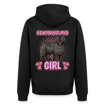 Terre-Neuve Newfoundland Girl - Veste à capuche bio Premium Unisexe - noir - Dos - Nico (187cm)
