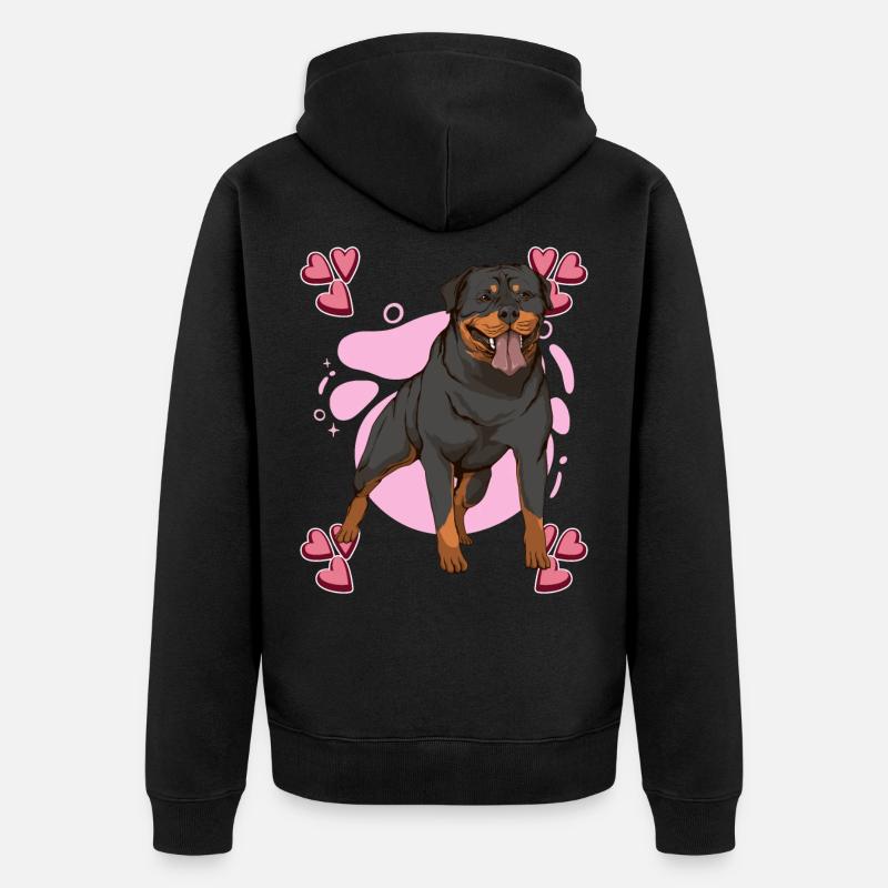 Rottweiler Heart Design - Veste à capuche bio Premium Unisexe - noir
