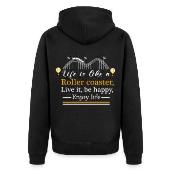 Roller Coaster Amusement Park Excursion - Unisex Premium Organic Zip Hoodie - black - Back - Nico (187cm)
