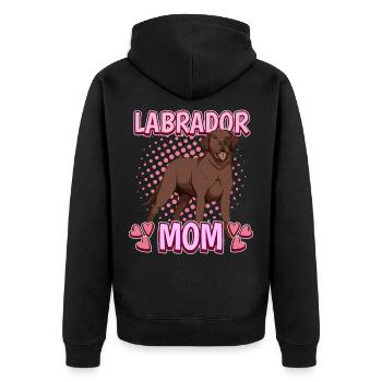 Brauner Labrador Labbi Labrador Mom - Veste à capuche bio Premium Unisexe - noir - Dos - Nico (187cm)
