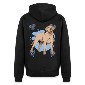 Gelber Labrador Labbi Labrador Blue Design - Veste à capuche bio Premium Unisexe - noir - Dos - Nico (187cm)