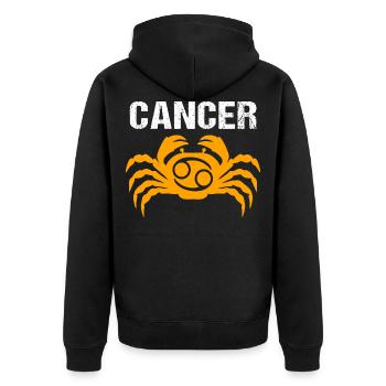 Krebs Krebs Tierkreis Horoskop - Unisex Premium Bio Zip Hoodie - Schwarz - Hinten - Nico (187cm)