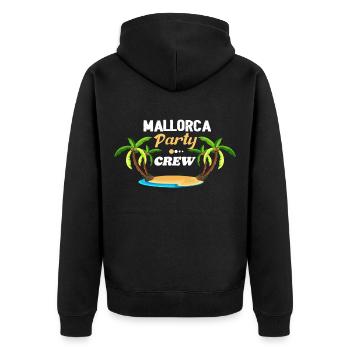 Mallorca Party Crew Malle Palmen Eimer Saufen - Unisex Premium Bio Zip Hoodie - Schwarz - Hinten - Nico (187cm)