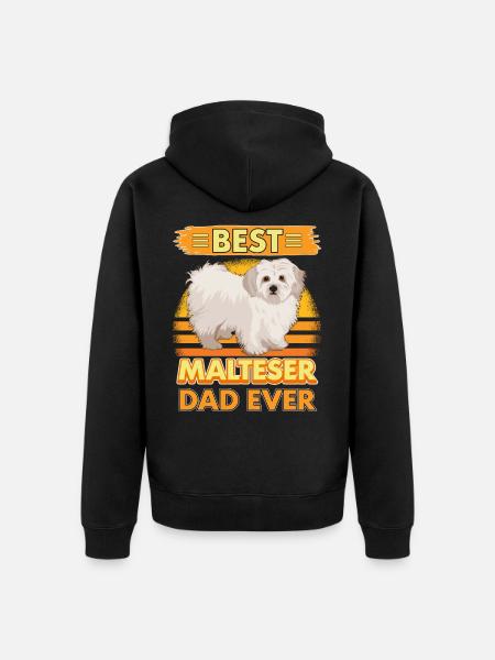 Malteser Best Malteser Dad Ever - Unisex Premium Organic Zip Hoodie - black
