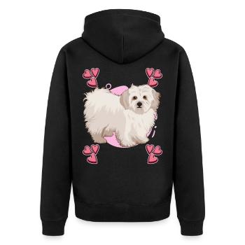 Malteser Heart Design - Veste à capuche bio Premium Unisexe - noir - Dos - Nico (187cm)