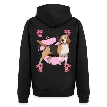 Beagle Heart Design - Veste à capuche bio Premium Unisexe - noir - Dos - Nico (187cm)
