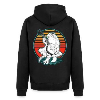 Banjo Bluegrass - Unisex Premium Bio Zip Hoodie - Schwarz - Hinten - Nico (187cm)