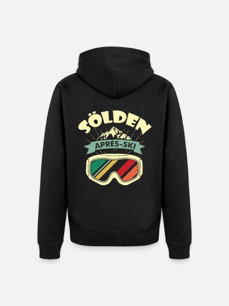 Sölden Après-Ski Skigebiet Österreich - Unisex Premium Bio Zip Hoodie - Schwarz