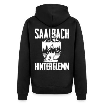 Saalbach Hinterglemm Snowboard Alps Mountains - Unisex Premium Organic Zip Hoodie - black - Back - Nico (187cm)