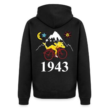 Hofmann Bicycle Day 1943 Dans la forêt enchantée - Veste à capuche bio Premium Unisexe - noir - Dos - Nico (187cm)