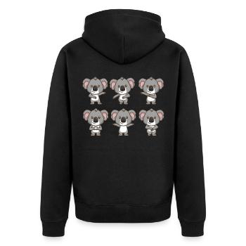 Koala Geschenk Frauen Australien Eukalyptus Koala - Unisex Premium Bio Zip Hoodie - Schwarz - Hinten - Nico (187cm)