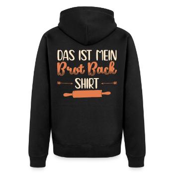 Das ist mein Brot Back - Unisex Premium Bio Zip Hoodie - Schwarz - Hinten - Nico (187cm)