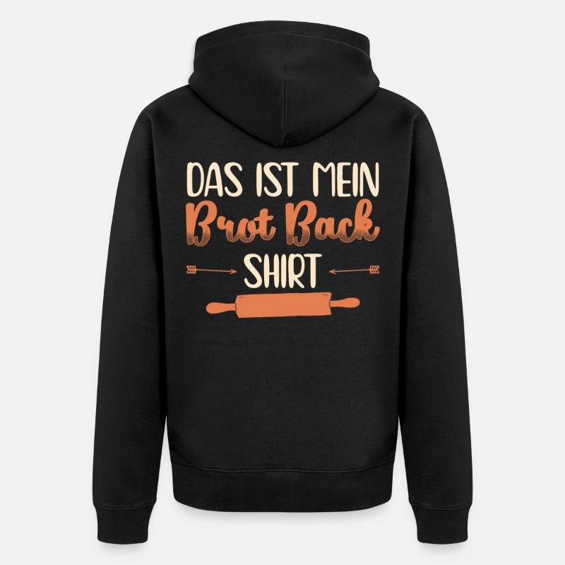 Das ist mein Brot Back - Unisex Premium Bio Zip Hoodie - Schwarz