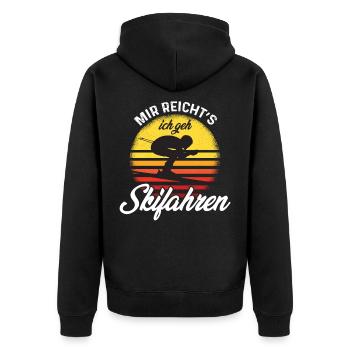 Skifahren Alpen Schifahren Wintersport - Unisex Premium Bio Zip Hoodie - Schwarz - Hinten - Nico (187cm)