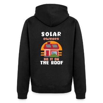 Solaire photovoltaïque solaire électricité - Veste à capuche bio Premium Unisexe - noir - Dos - Nico (187cm)