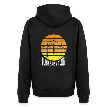Wind turbines Wind power Wind turbine Electricity - Unisex Premium Organic Zip Hoodie - black - Back - Nico (187cm)