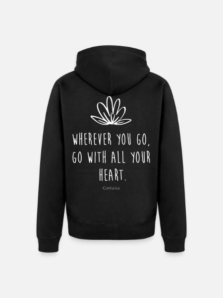 Confucianism - Unisex Premium Organic Zip Hoodie - black