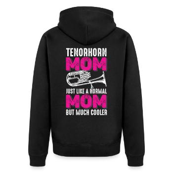 Tenorhorn Mutter Blasinstrument Musikerin - Unisex Premium Bio Zip Hoodie - Schwarz - Hinten - Nico (187cm)
