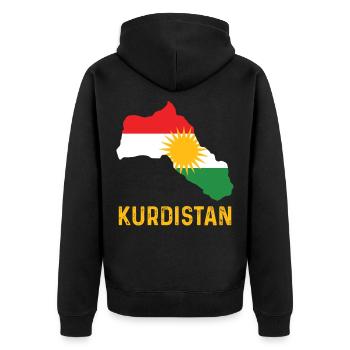 Kurdistan drapeau Kurde Patrie - Veste à capuche bio Premium Unisexe - noir - Dos - Nico (187cm)