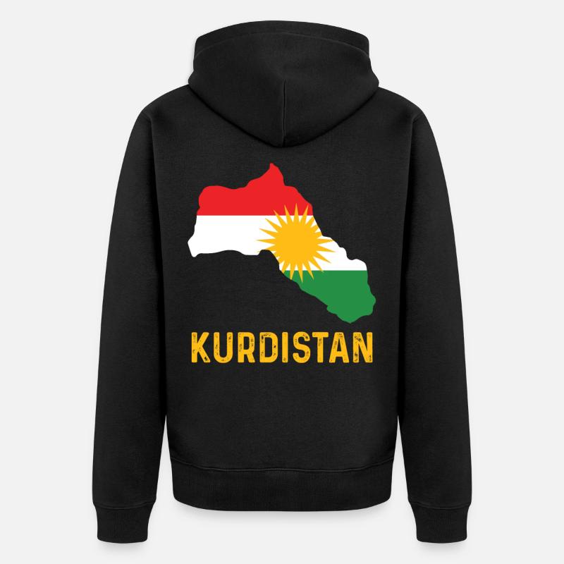 Kurdistan drapeau Kurde Patrie - Veste à capuche bio Premium Unisexe - noir