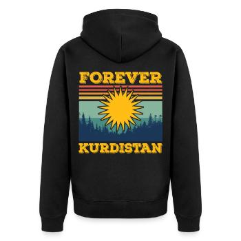 Kurdistan forever Kurd the Kurdish language - Unisex Premium Organic Zip Hoodie - black - Back - Nico (187cm)