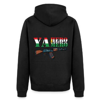 Kurdistan Flag Yamero Yahero Kurdish Meme - Unisex Premium Organic Zip Hoodie - black - Back - Nico (187cm)