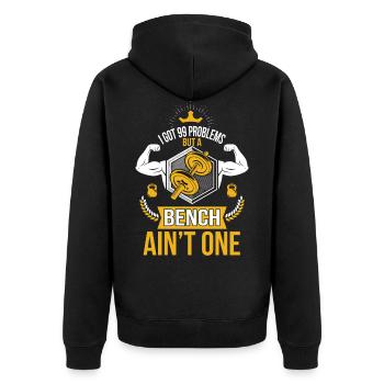 Bench Press Chest Training Dumbbells Fitness - Unisex Premium Organic Zip Hoodie - black - Back - Nico (187cm)
