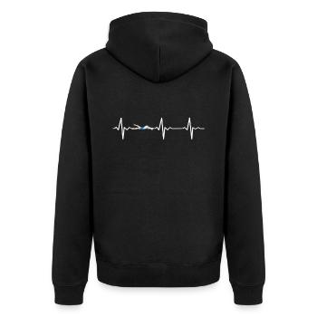 Swimming Swimmers Swimming pool Outdoor pool Swimmer - Unisex Premium Organic Zip Hoodie - black - Back - Nico (187cm)