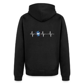 Schottland Schotten Schottische Flagge Schottisch - Unisex Premium Bio Zip Hoodie - Schwarz - Hinten - Nico (187cm)