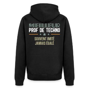professeur de technologies prof de techno souvent - Veste à capuche bio Premium Unisexe - noir - Dos - Nico (187cm)