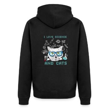 Science Recherche Laboratoire chats - Veste à capuche bio Premium Unisexe - noir - Dos - Nico (187cm)